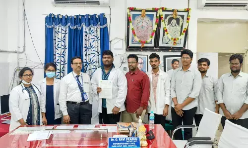 AP JUDA representatives giving strike notice to Ruia hospital superintendent Dr G Ravi Prabhu on Wednesday.