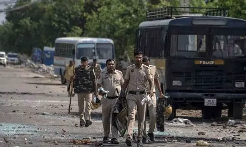 Security Forces Patrol Streets Amid Sporadic Violence In Haryana; Mosque Torched