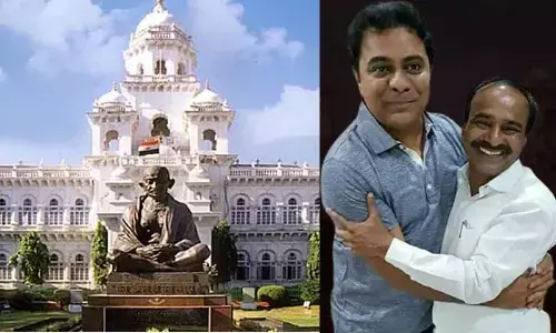 KTR hugs BJP MLA in Assembly