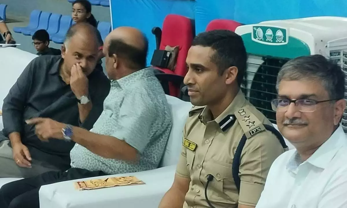 DCP Vishal Gunni at the inaugural function of the State ranking table tennis tournament at Vijayawada in Friday