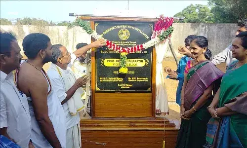 V-C lays stone for `1.45 cr power sub-station at SPMVV