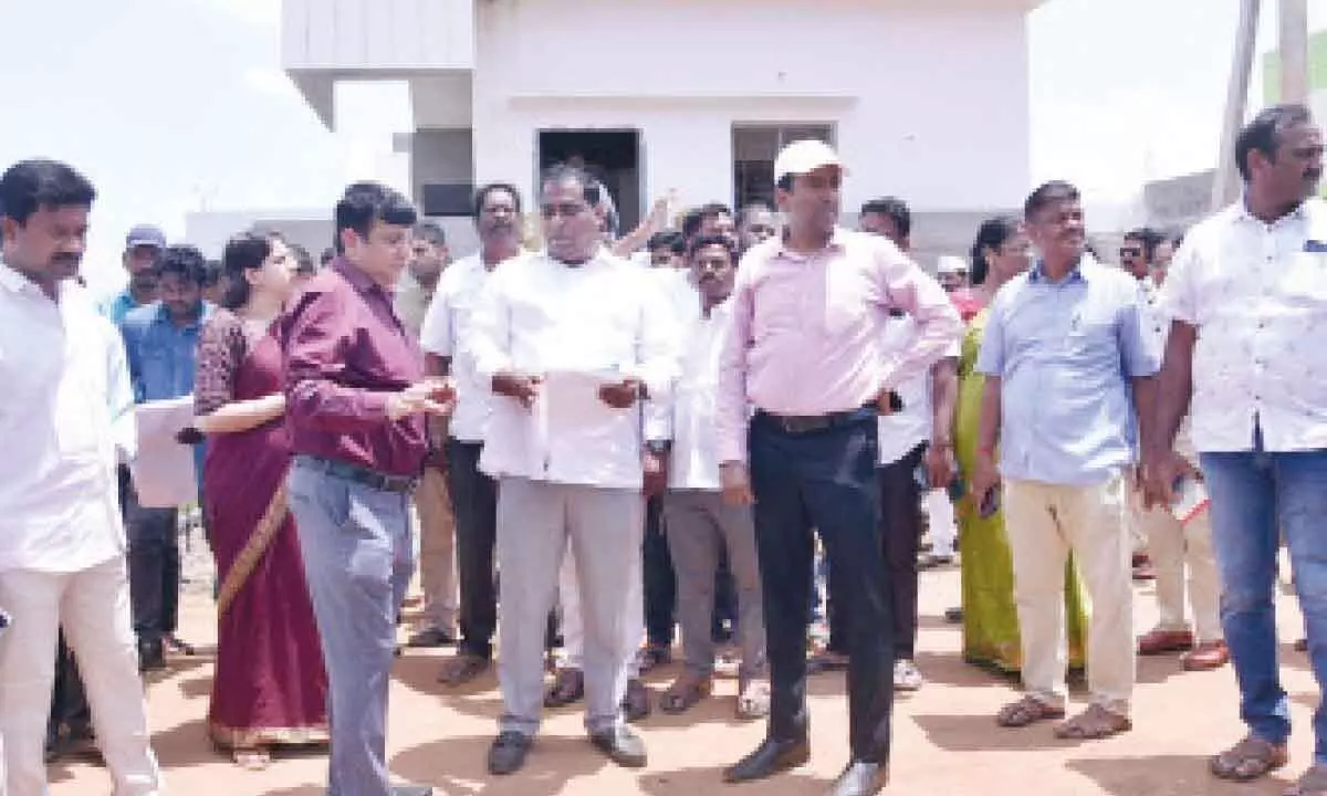 Housing department special CS Ajay Jain on Saturday visits the colony at Samarlakota proposed to be inaugurated on August 5 by Chief Minister Y S Jagan Mohan Reddy