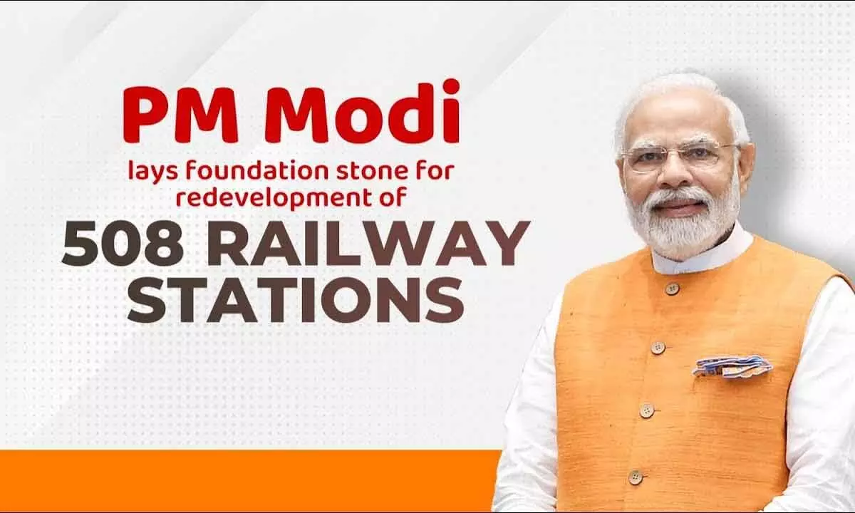 PM Modi lays foundation stone for redevelopment of 508 railway stations