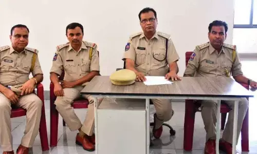 Excise Superintendent S Panchakshari speaking to the press in Sircilla on Saturday