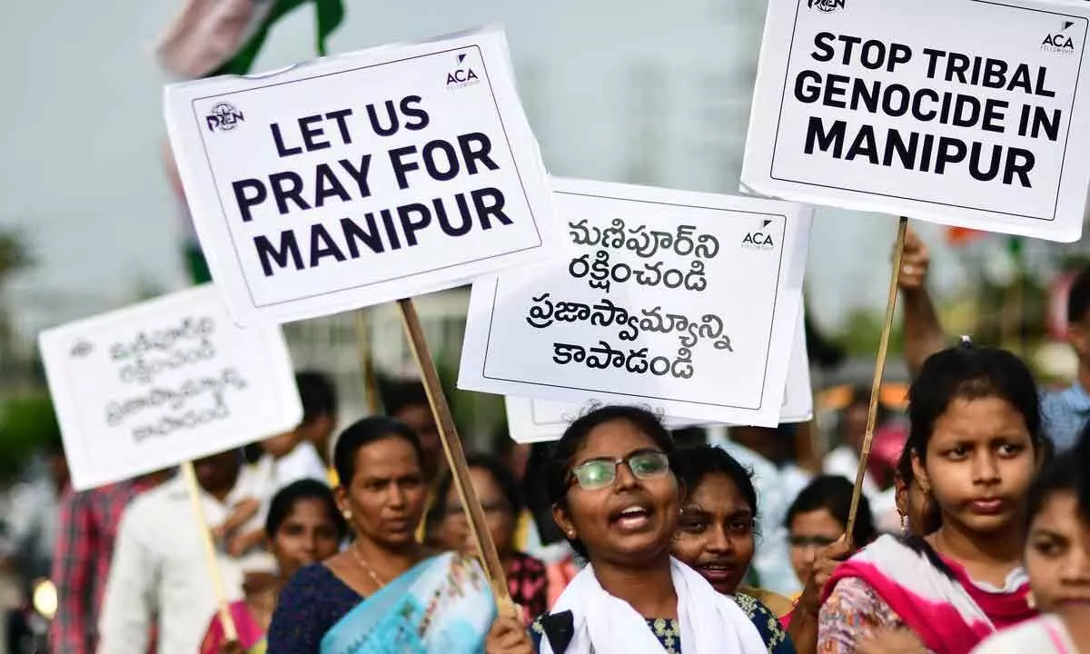 Ongole: Peace rally against violence in Manipur organised