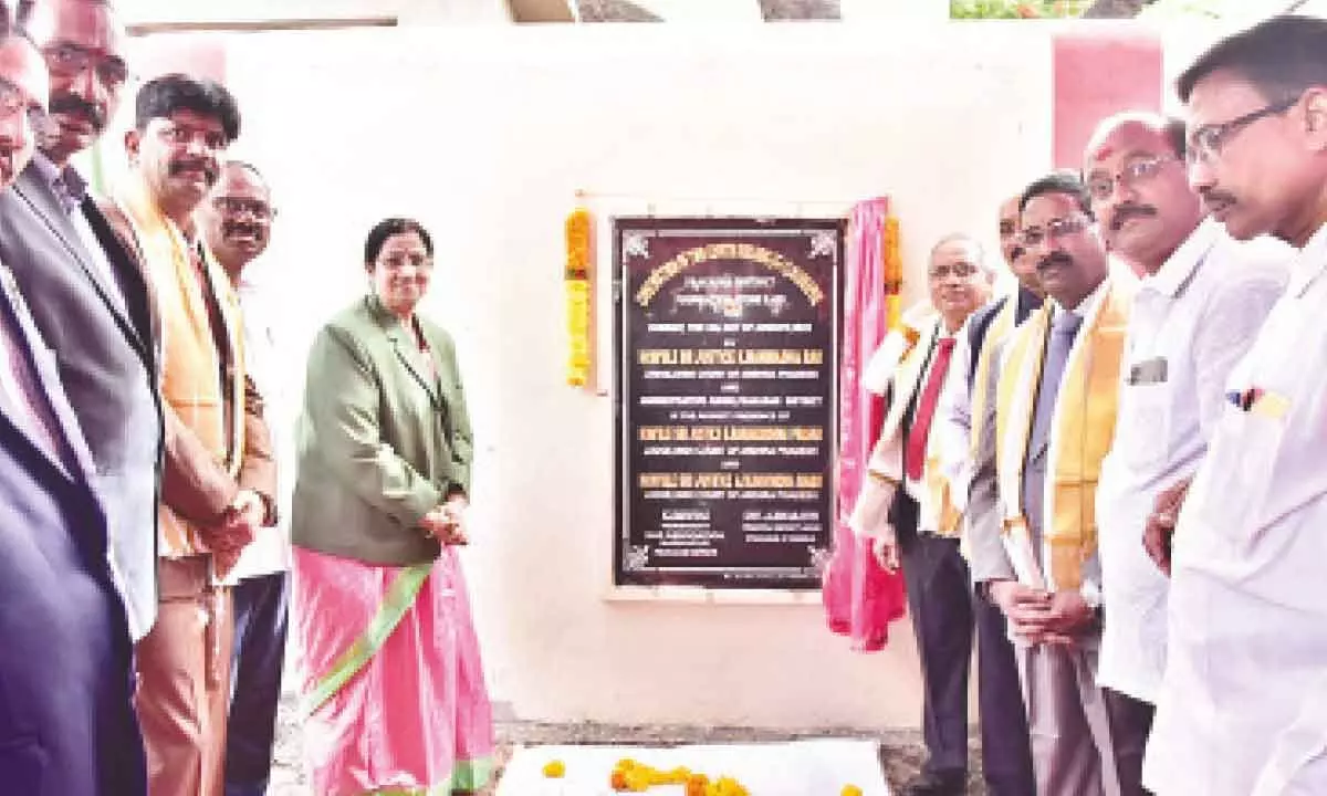 Markapuram: HC judge lays foundation stone for courts complex