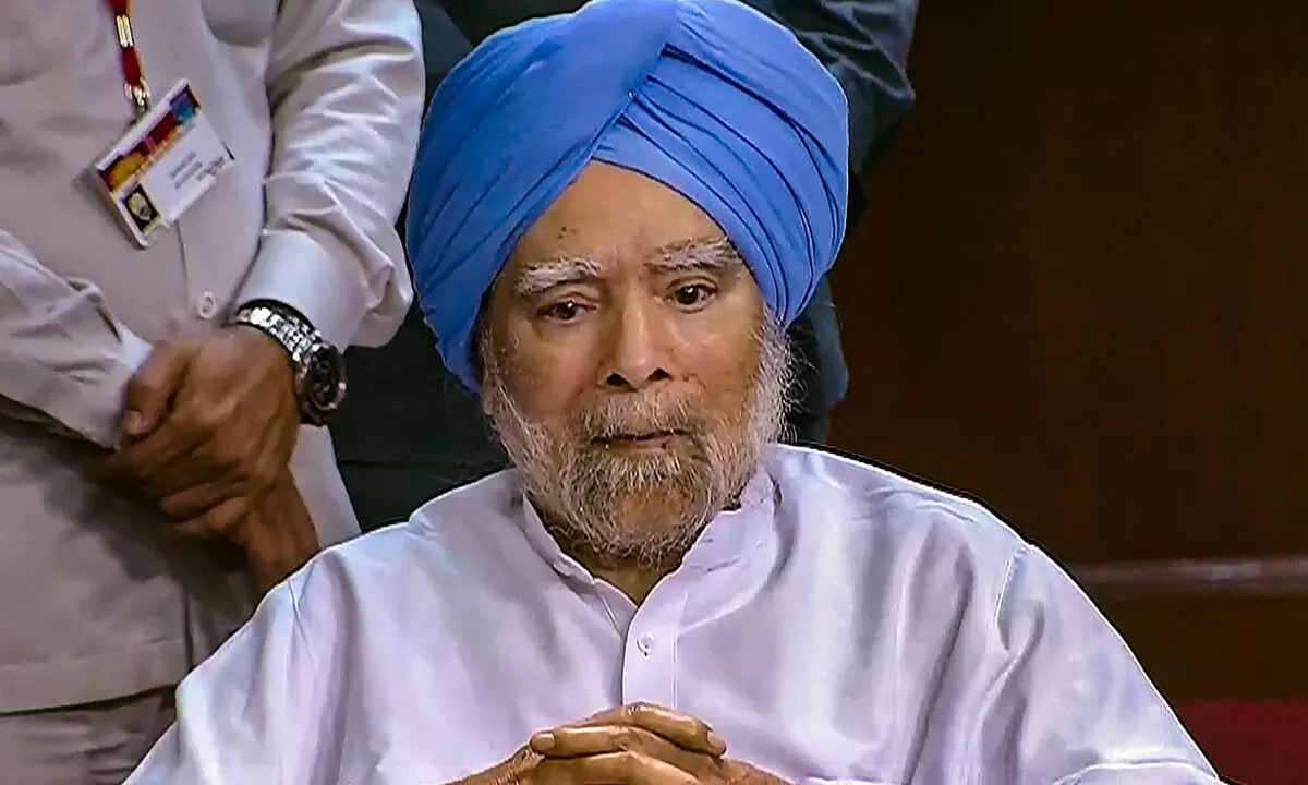 Former PM Manmohan Singh attends proceedings in the Rajya Sabha during the Monsoon session of Parliament, in New Delhi on Monday