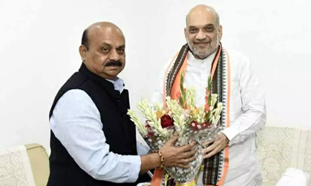 Basavaraj Bommai and Union Home Minister Amit Shah