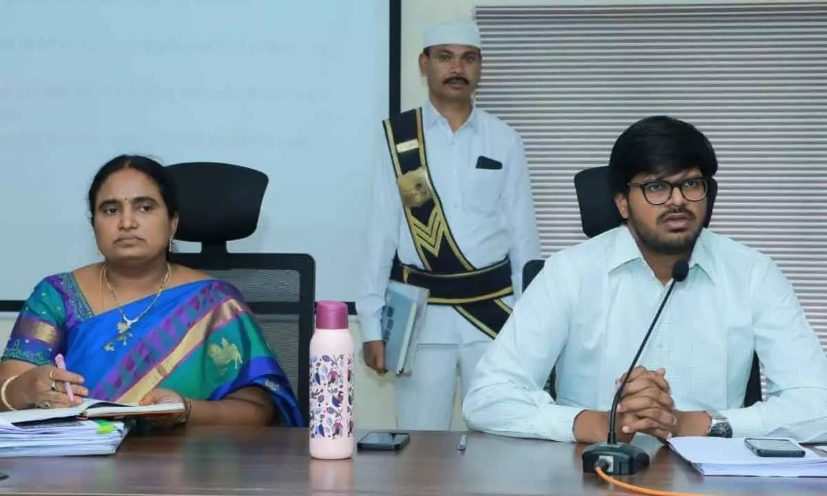 District Collector VP Gautham speaking at a training programme for election officials conducted in Khammam on Tuesday