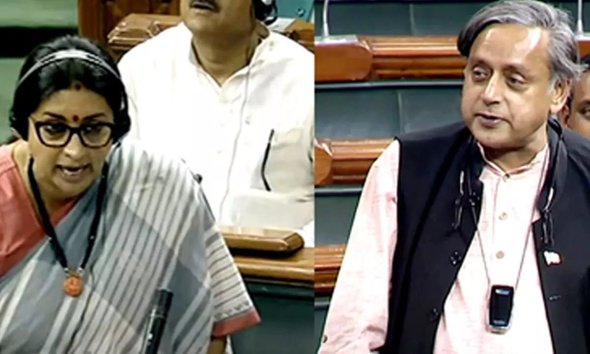 An own-goal Smritiji, says Shashi Tharoor after her speech in Lok Sabha over no-trust motion