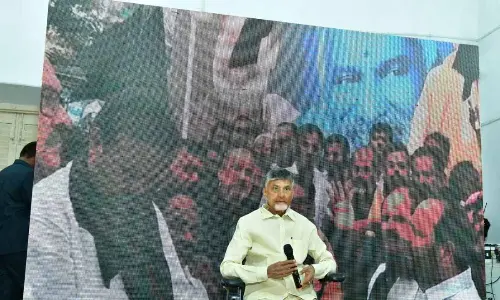 TDP national president N Chandrababu Naidu addressing a press conference on Chittoor incidents in Vizianagaram on Wednesday