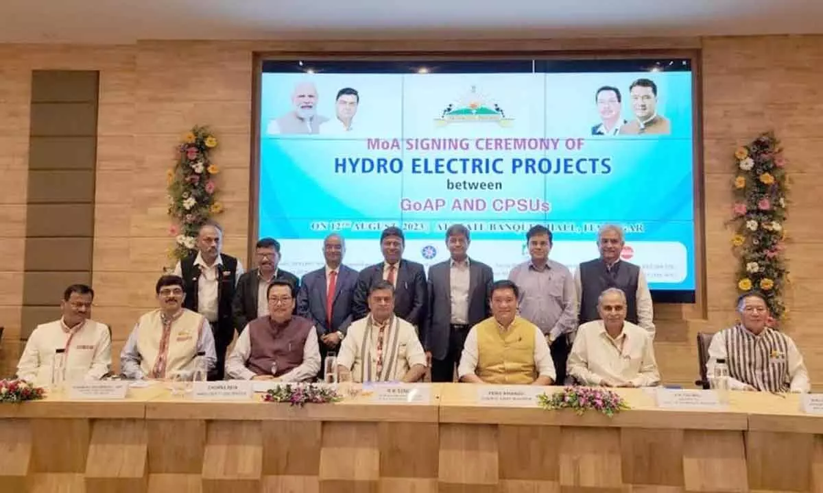 NEEPCO, a 100% subsidiary of NTPC, has signed MoA with Govt of Arunachal Pradesh for development of 2620 MW hydro projects