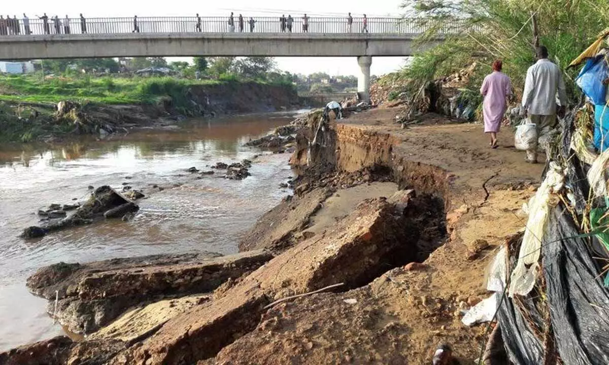 File Photo of Pincha Dam washed away in water due to flash floods in  November 2021