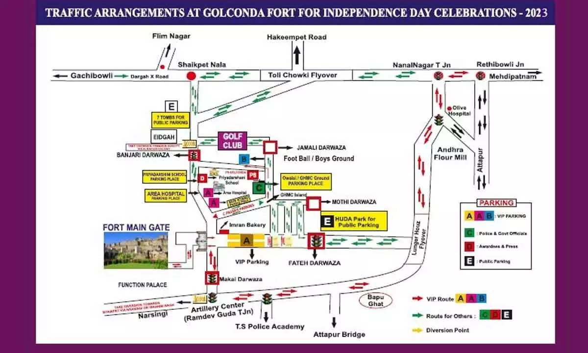 Hyderabad: Traffic restrictions for I-Day celebrations at Golconda Fort