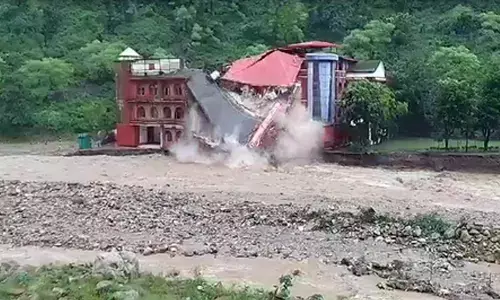 Doon Defence College building collapses like pack of cards amid heavy rains in Uttarakhand