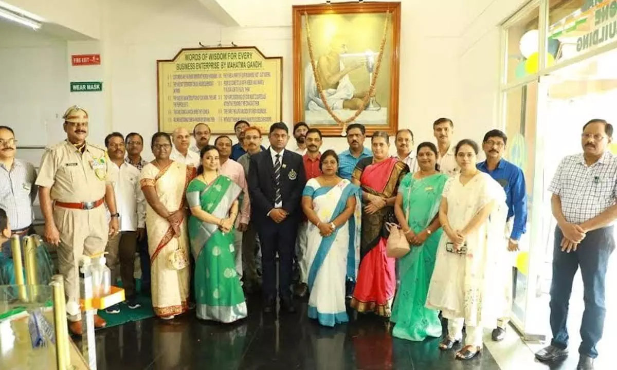 Participants at the Independence Day celebrations at VSEZ in Visakhapatnam on Tuesday