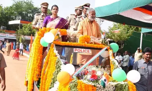 District in-charge Minister Peddireddi Ramachandra Reddy and district Collector M Gautami inspecting stalls of government departments