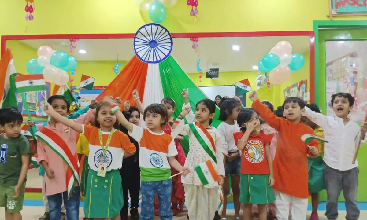 Makoons Play School Commemorates Independence Day with Enthusiasm and Patriotism