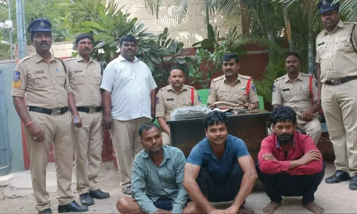 Rangareddy: Three held for two kgs of ganja confiscation