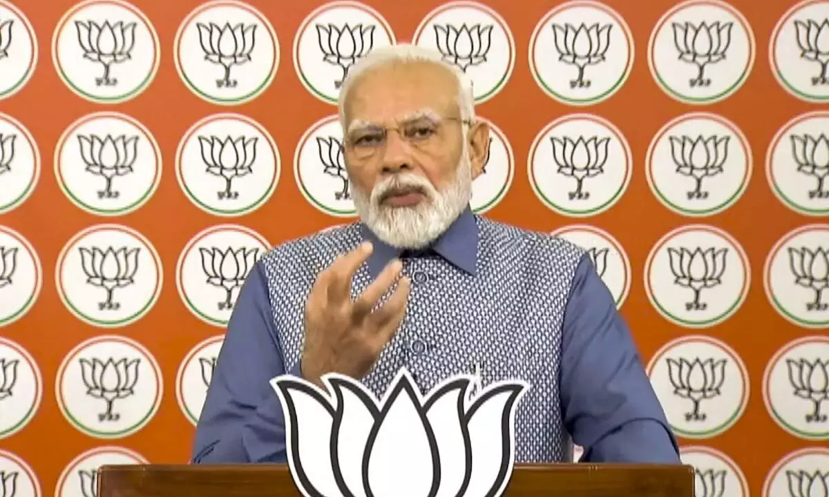 Prime Minister Narendra Modi addresses the BJPs Zila Panchayat members conference via video conferencing on Friday