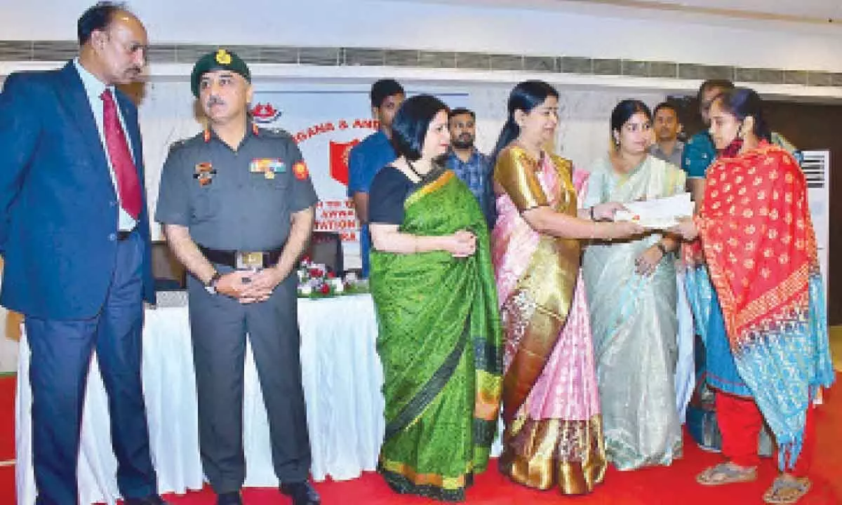 Vijayawada: Home Minister Taneti Vanitha felicitates 20 war widows