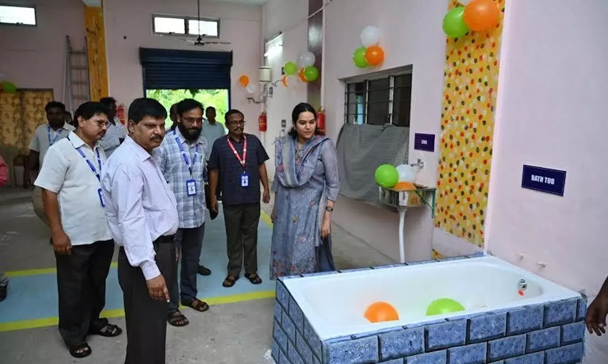 Director of Employment and Training, AP B. Navya, among others at the new facility inaugurated in Visakhapatnam