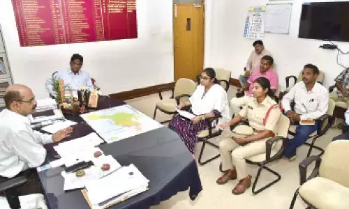 DRO N Rajasekhar reviewing arrangements for APPSC examination in Chittoor on Saturday