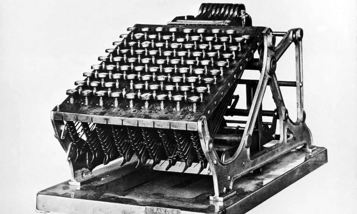 Burroughs receives calculating machine patents