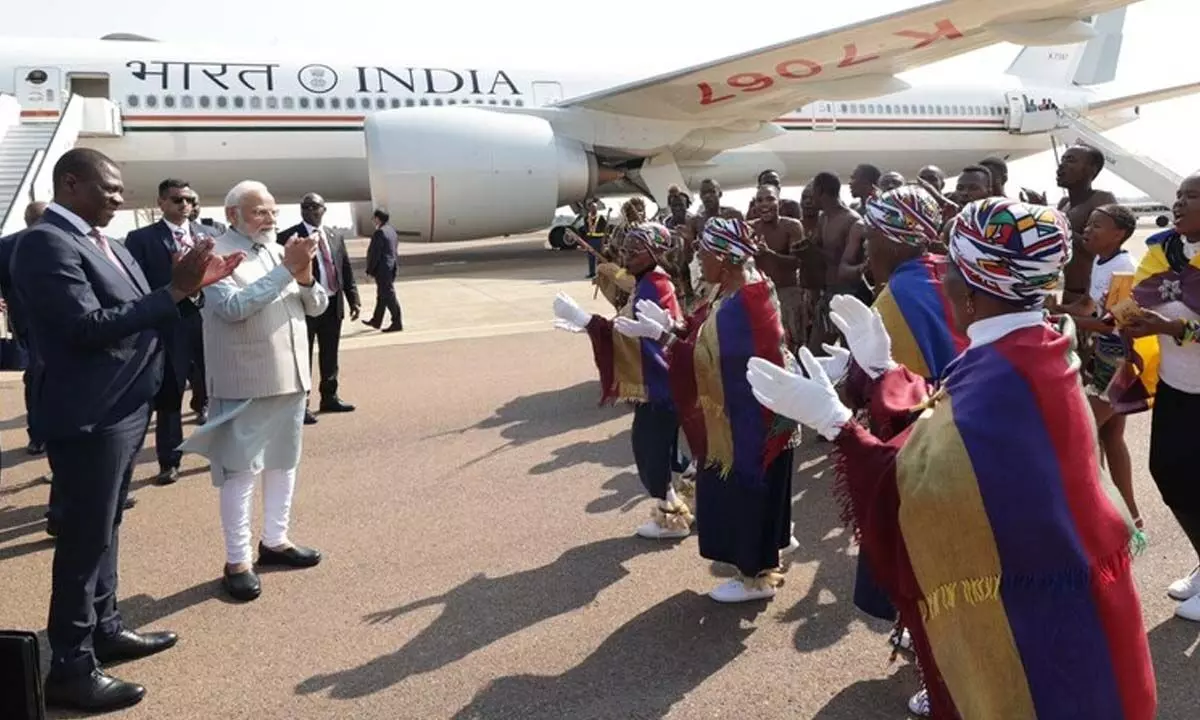 Prime Minister Modi arrives in South Africa to attend 15th BRICS summit