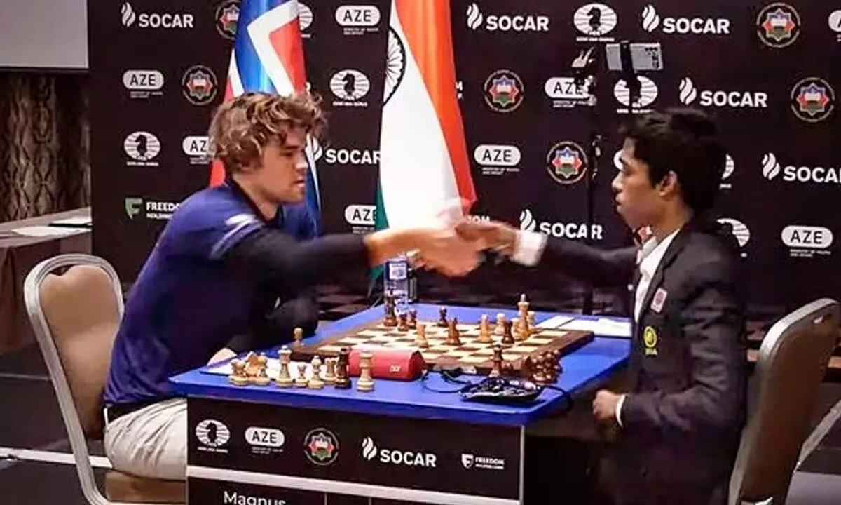 World Cup Chess Final: Game 1 between Praggnanandhaa and Carlsen ends in draw