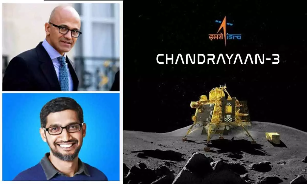 Sundar Pichai and Satya Nadella congratulate ISRO on the Chandrayaan-3 success