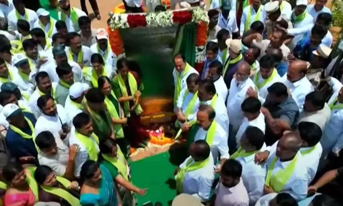 Telangana: MP Santosh Kumar inaugurates Koti Vruksharchana program in Moinabad