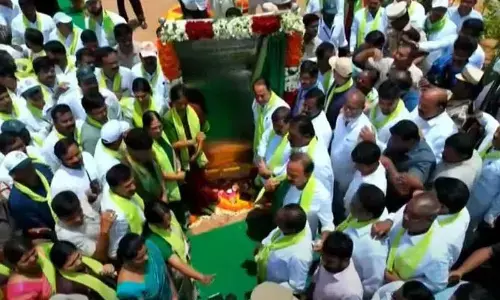 Telangana: MP Santosh Kumar inaugurates Koti Vruksharchana program in Moinabad