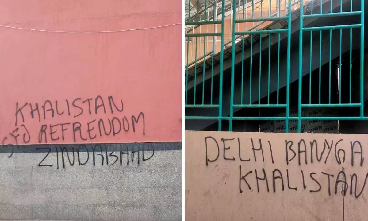 Pro-Khalistan slogans were found written on the walls of Delhi metro station and schools
