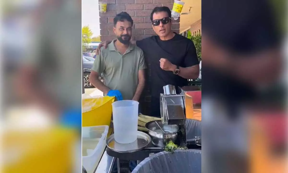 Sonu Sood supports local sugarcane juice business in US
