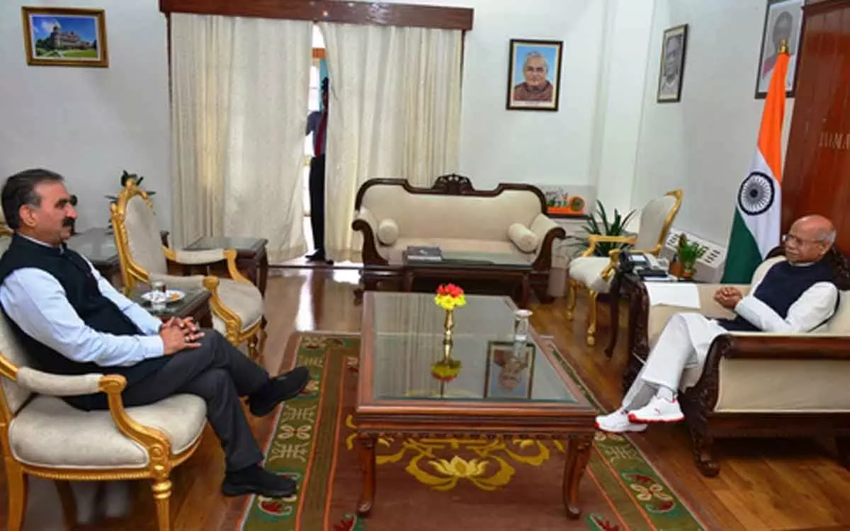 Himachal CM Sukhvinder Sukhu apprises Governor of natural Shiv Pratap Shukla calamity