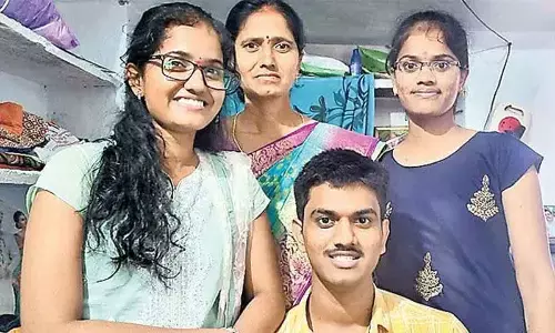 Miryalaguda: 3 children of farmer prove their mettle