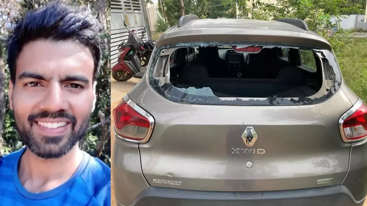 Miscreants attacked young scientists car in Bengaluru