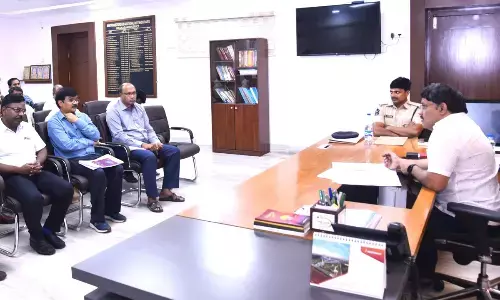 In-charge collector K Srinivasulu speaking at the district level committee meeting on narcotic substances in Ongole on Tuesday