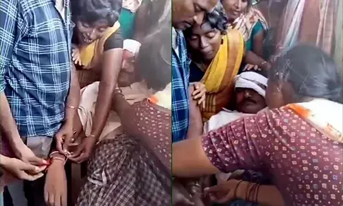 Sister ties rakhi to brother’s body in Telangana