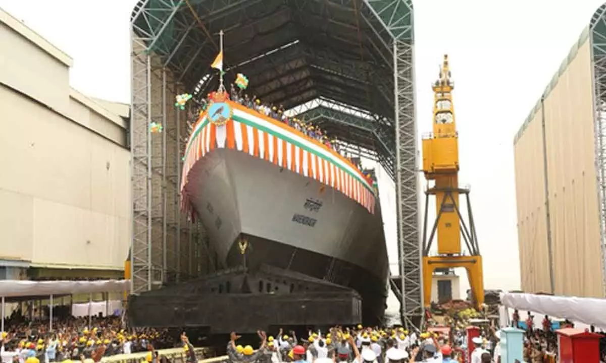 Warship for Indian Navy ‘Mahendragiri’ launched