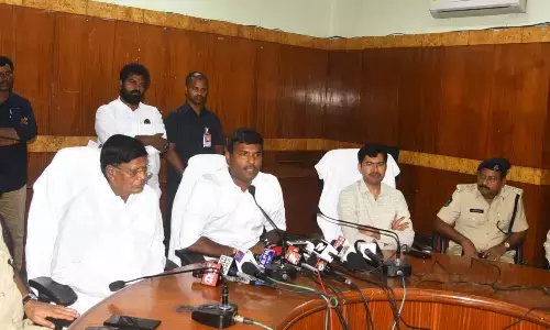 Industries and IT Minister Gudivada Amarnath speaking at a meeting held in Visakhapatnam on Thursday