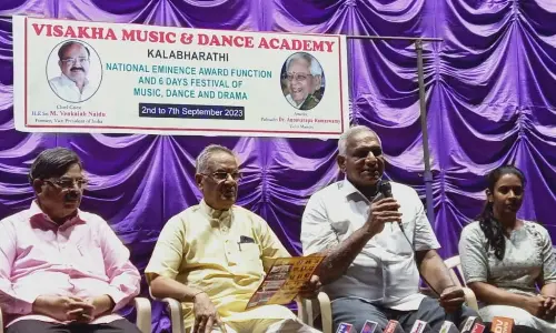 VMDA secretary GRK Prasad briefing the media in Visakhapatnam on Thursday