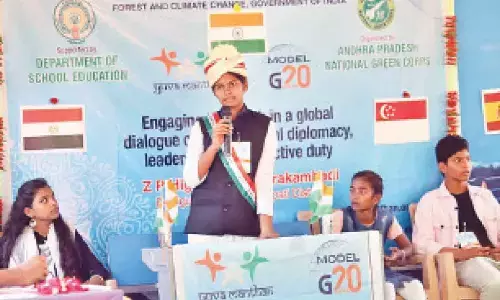Tirupati: ZP High School students excel at ‘Yuvamanthan model G20 summit’