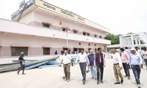 General Manager, SCR Inspects the Progress of Satellite Terminal Works at Charlapally Railway Station