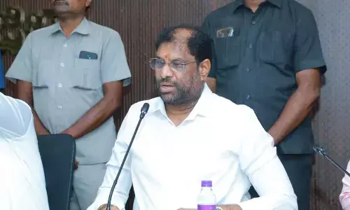Rajya Sabha member MP Vaddiraju Ravichandra speaking after the inauguration of solar plant at new collectorate Khammam on Saturday.