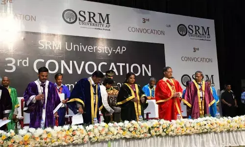 TS Governor Dr Tamilisai Soundararajan addressing the 3rd convocation of SRM University-AP on Saturday