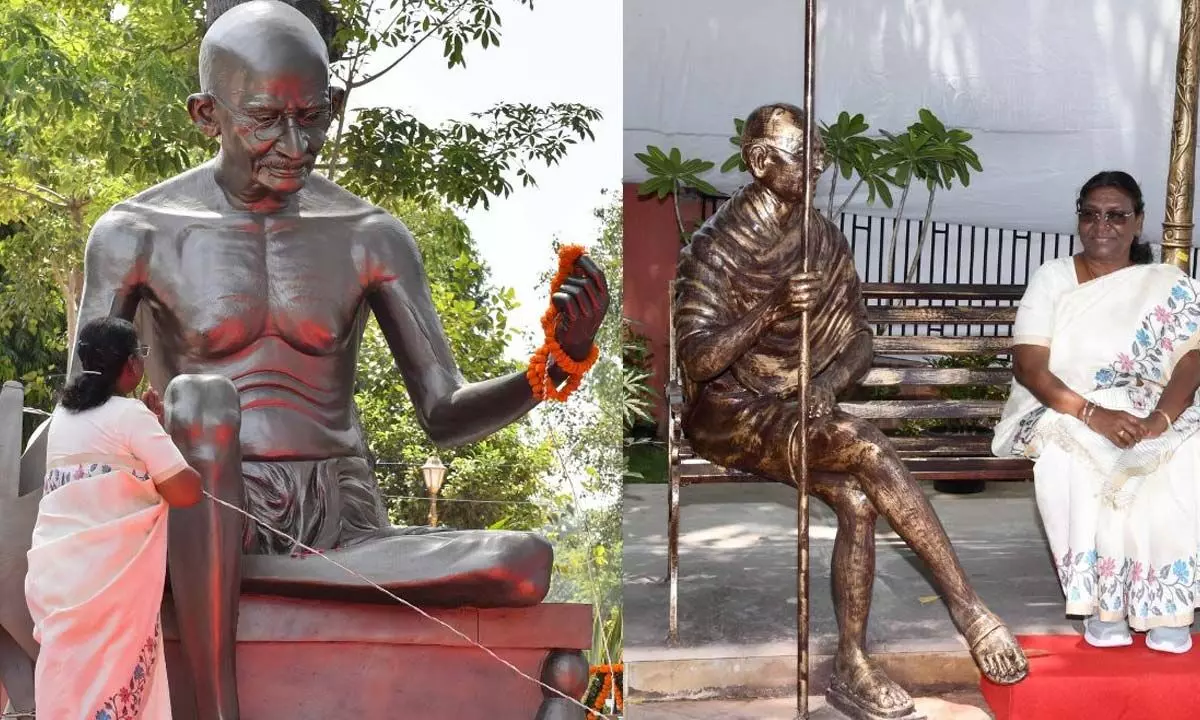 Murmu unveils 12-foot statue of Gandhi at Rajghat