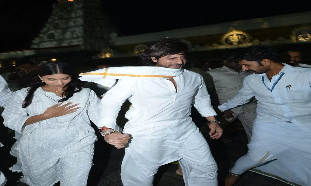 Film actor Shahrukh Khan at Tirumala on Tuesday