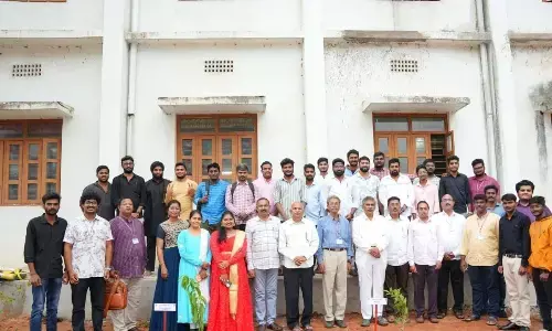 Siddhartha Law College Principal Chennupati Diwakar Babu plants saplings on the occasion of Teachers’ Day at Siddartha Law College at Kanur on Tuesday